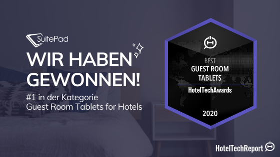 SuitePad gewinnt den HotelTechAward in der Kategorie Guest Room Tablet for Hotels  