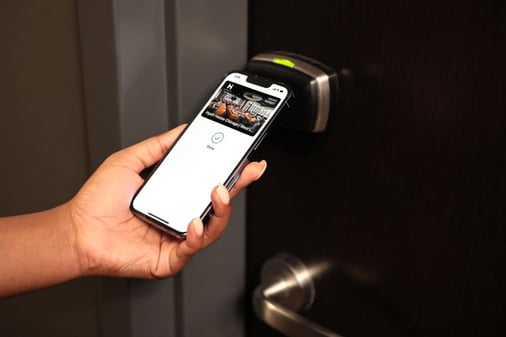Unlocking a hotel door with an iPhone