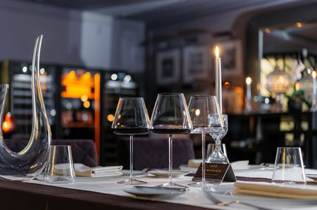 Dinner table at Hotel Aleksander Slovenia restaurant