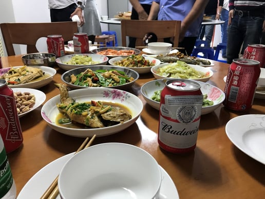 A tasty Chinese dinner with several traditional dishes
