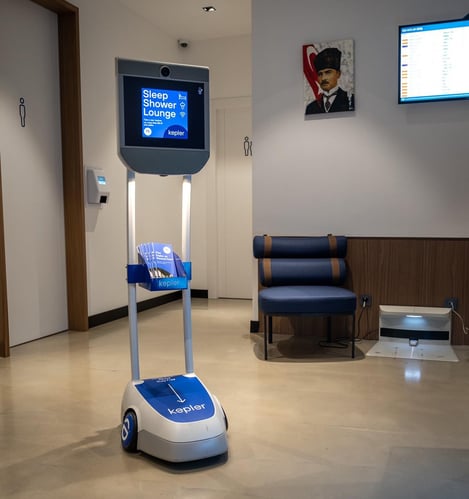 Robot at Kepler Club used to deliver items to guests