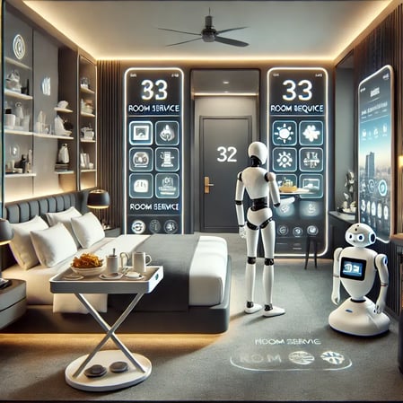 KI Hotelzimmer mit Robots