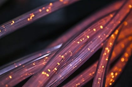 Fiberoptic cables with lights in parts of the wires to show they are active