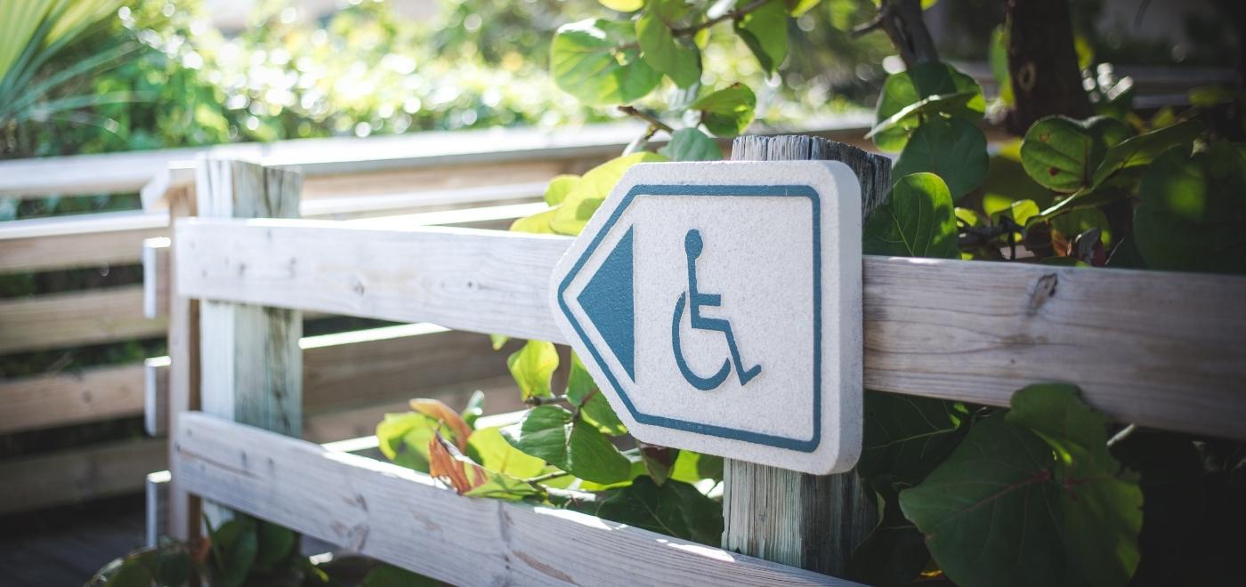Accessibility sign picturing a wheelchair