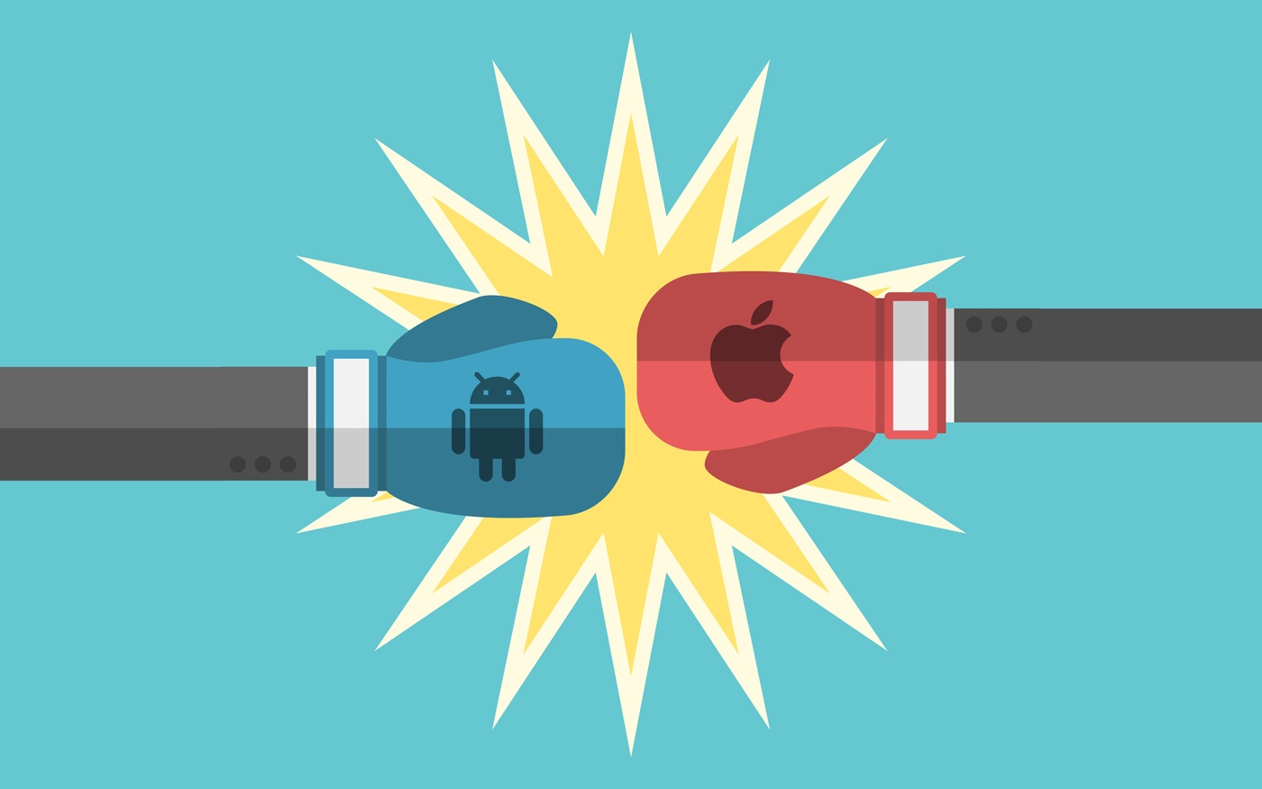 Grafik mit Apple und Android Logos